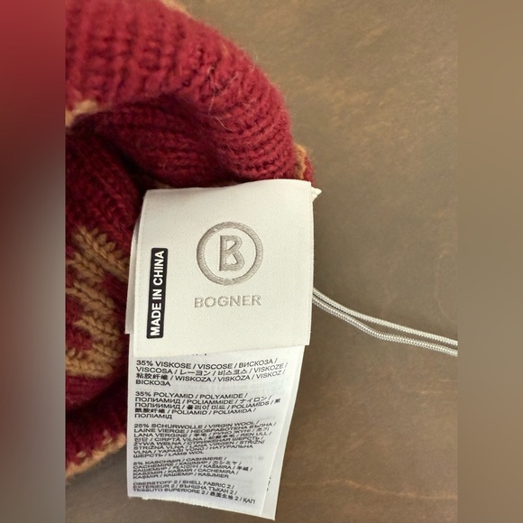 NWT • Bogner Balaclava Torie Hood Cashmere Wool Blend Patterned •OS - Picture 4 of 5